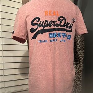 Superdry Pink Tee with Bold Graphics